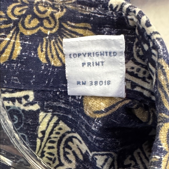 Reyn Spooner Hawaiian Aloha Shirt Blue White Tan Floral Cotton/Poly Sz XL - Picture 8 of 12